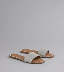 Dazzle Me Rhinestone Square Toe Sandals