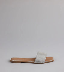 Dazzle Me Rhinestone Square Toe Sandals