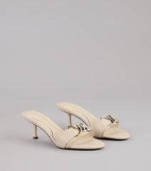 Double Take Hardware Kitten Mules