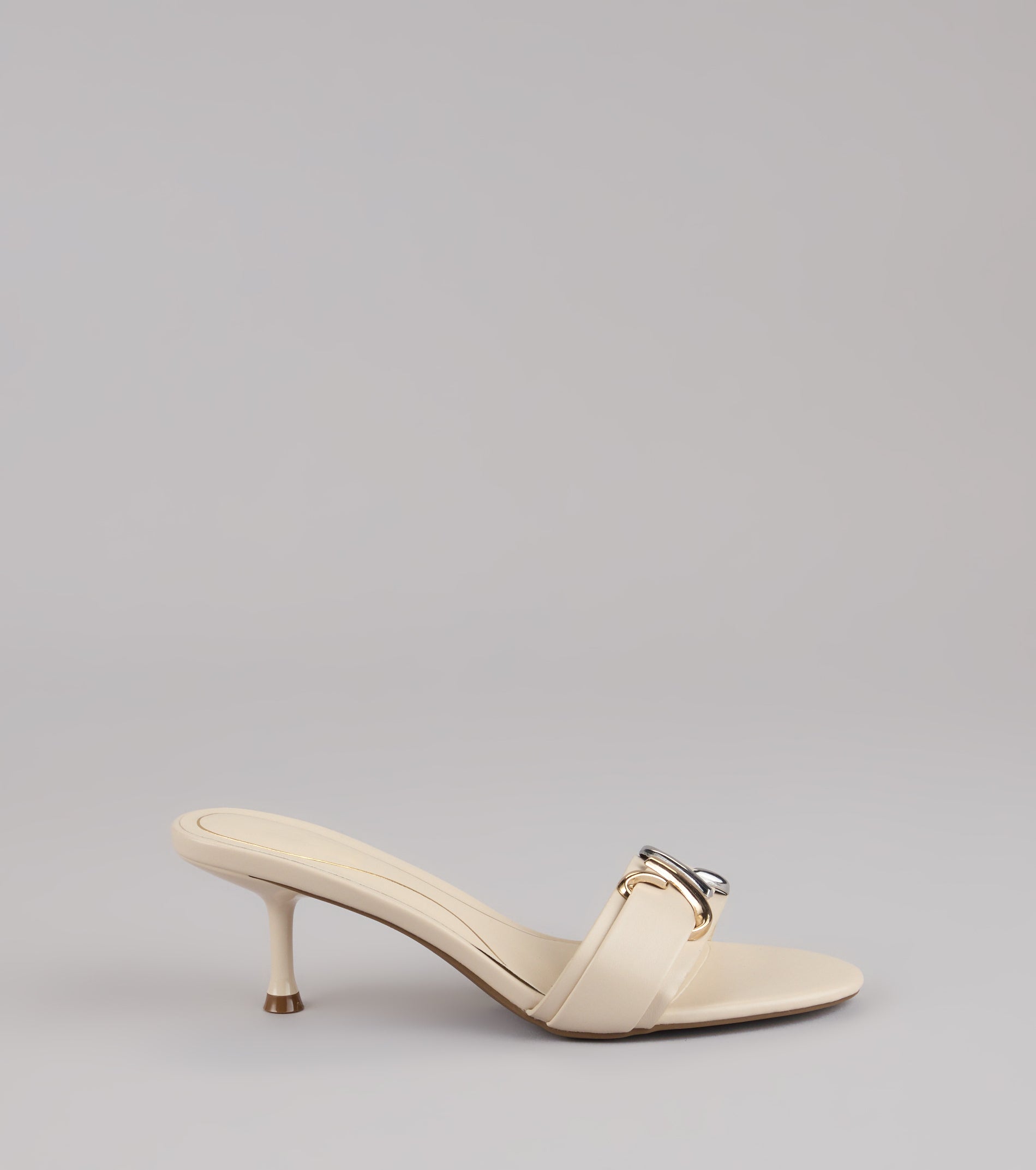 Double Take Hardware Kitten Mules