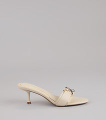 Double Take Hardware Kitten Mules