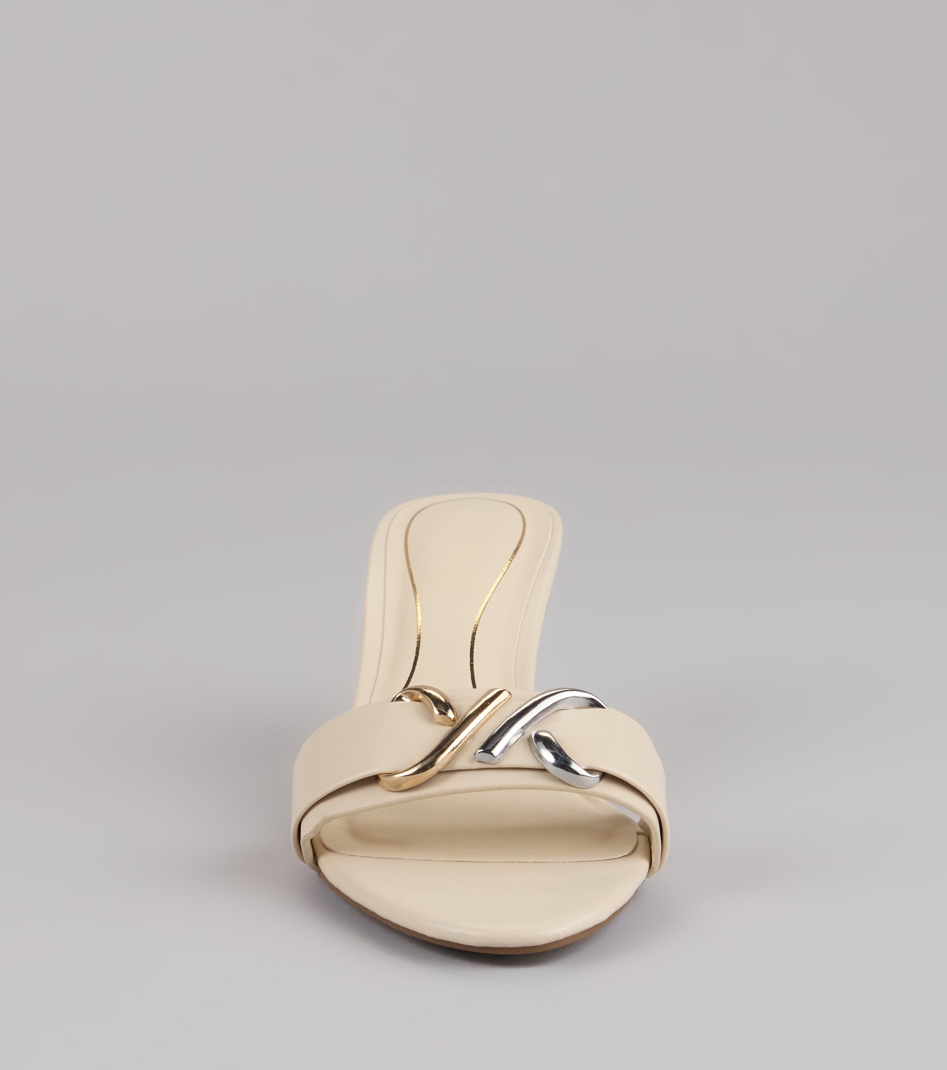 Double Take Hardware Kitten Mules