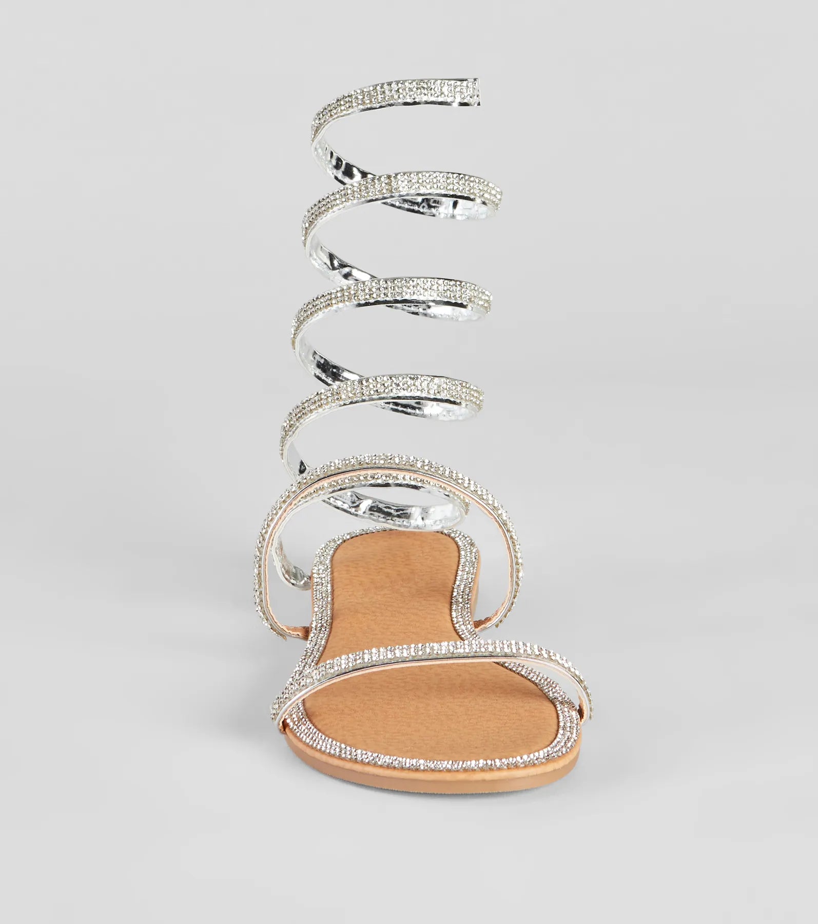 Level Up Rhinestone Spiral Sandals