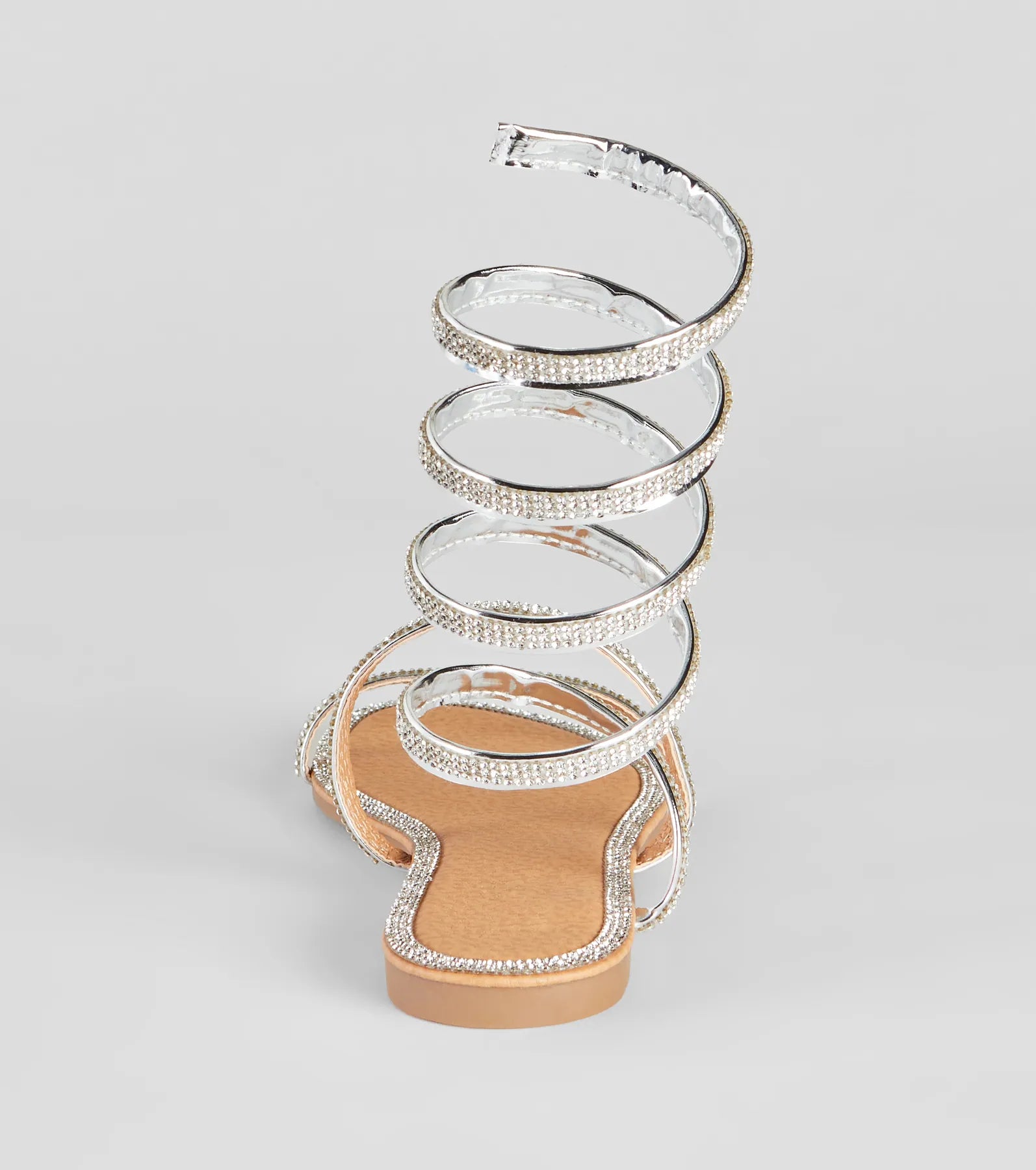 Level Up Rhinestone Spiral Sandals