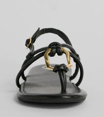 All Things Chic Strappy Charm Flat Sandals