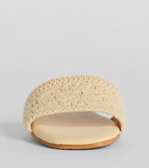 Fun Vibes Floral Straw Flat Sandals