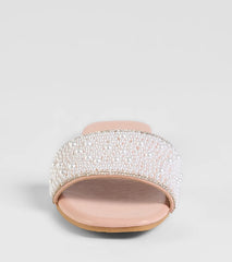 Ever So Chic Rhinestone Pearl Sandals