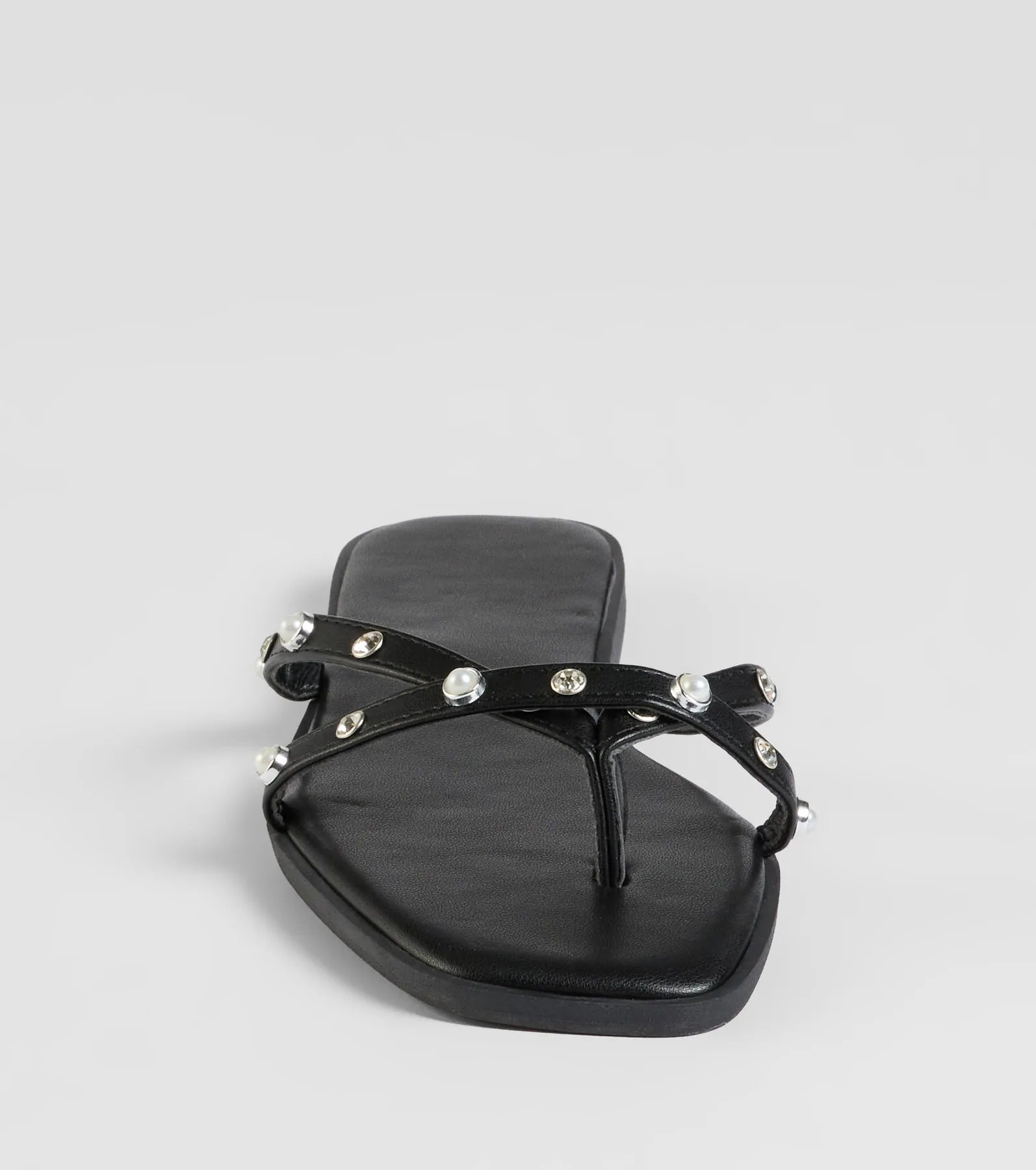 Stylishly Glam Strappy Rhinestone Pearl Sandals