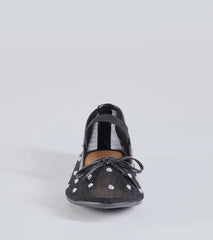 Sparkle And Shine Rhinestone Bow Ballet Flats