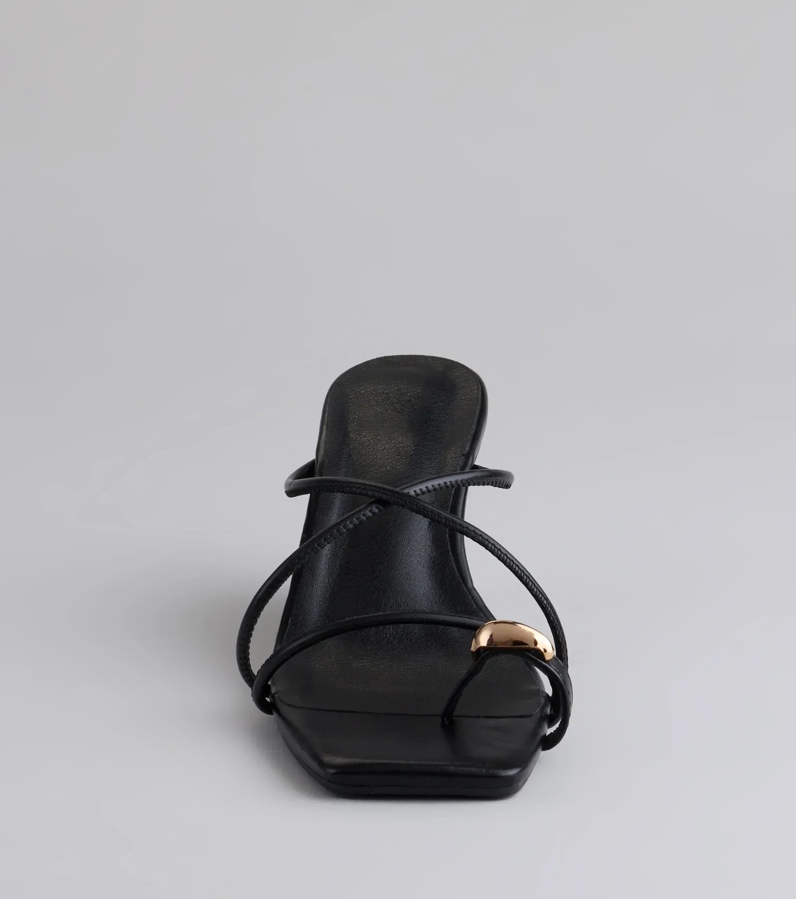 Refined And Classy Toe Ring Strappy Wedges