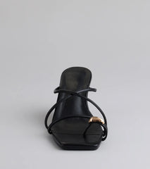 Refined And Classy Toe Ring Strappy Wedges