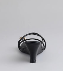 Refined And Classy Toe Ring Strappy Wedges