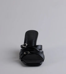 Playing It Cute Strappy Buckle Wedge Heels