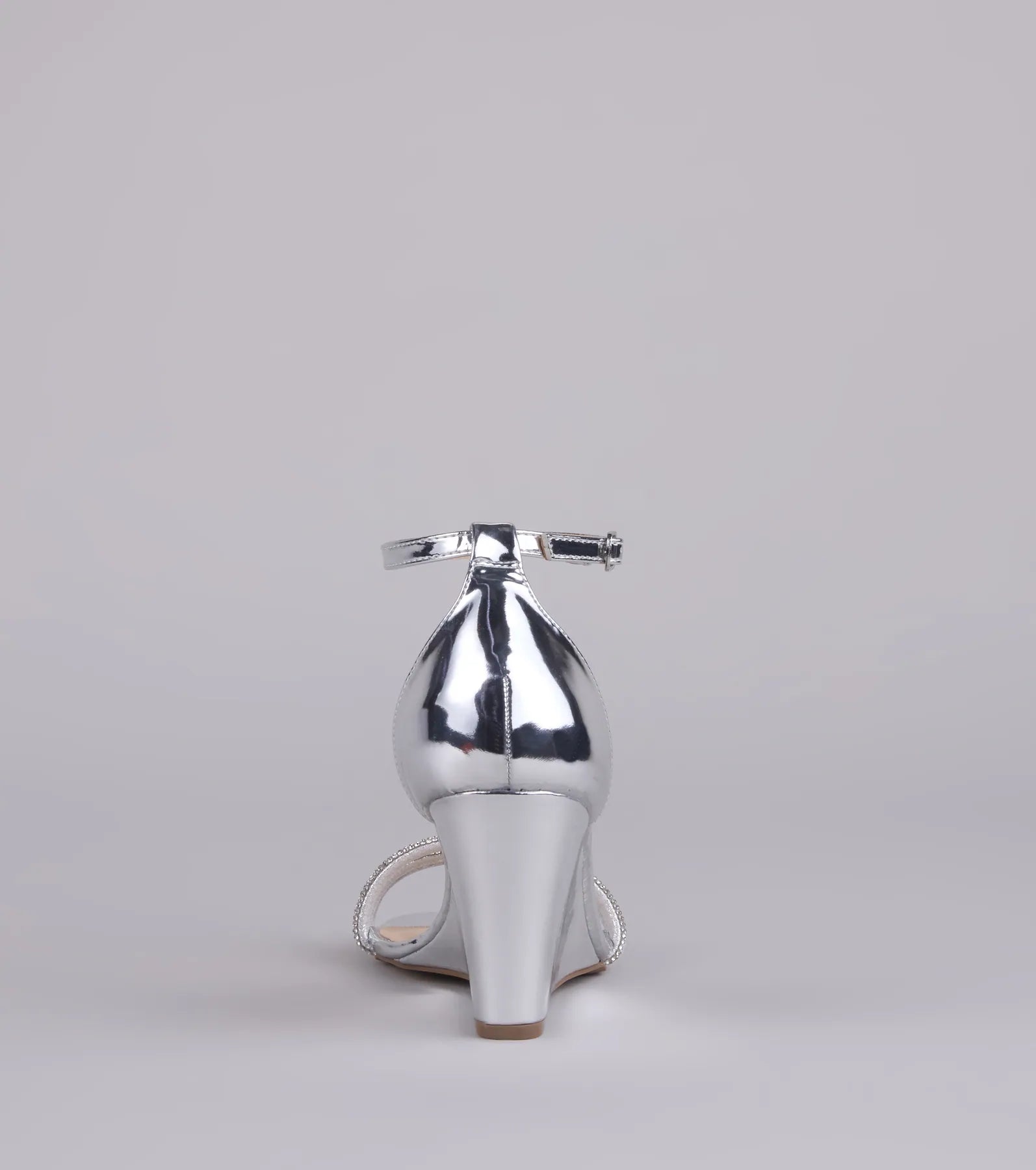 Major Glow Rhinestone Metallic Wedge Heels