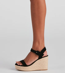 Say High Nubuck Espadrille Wedges