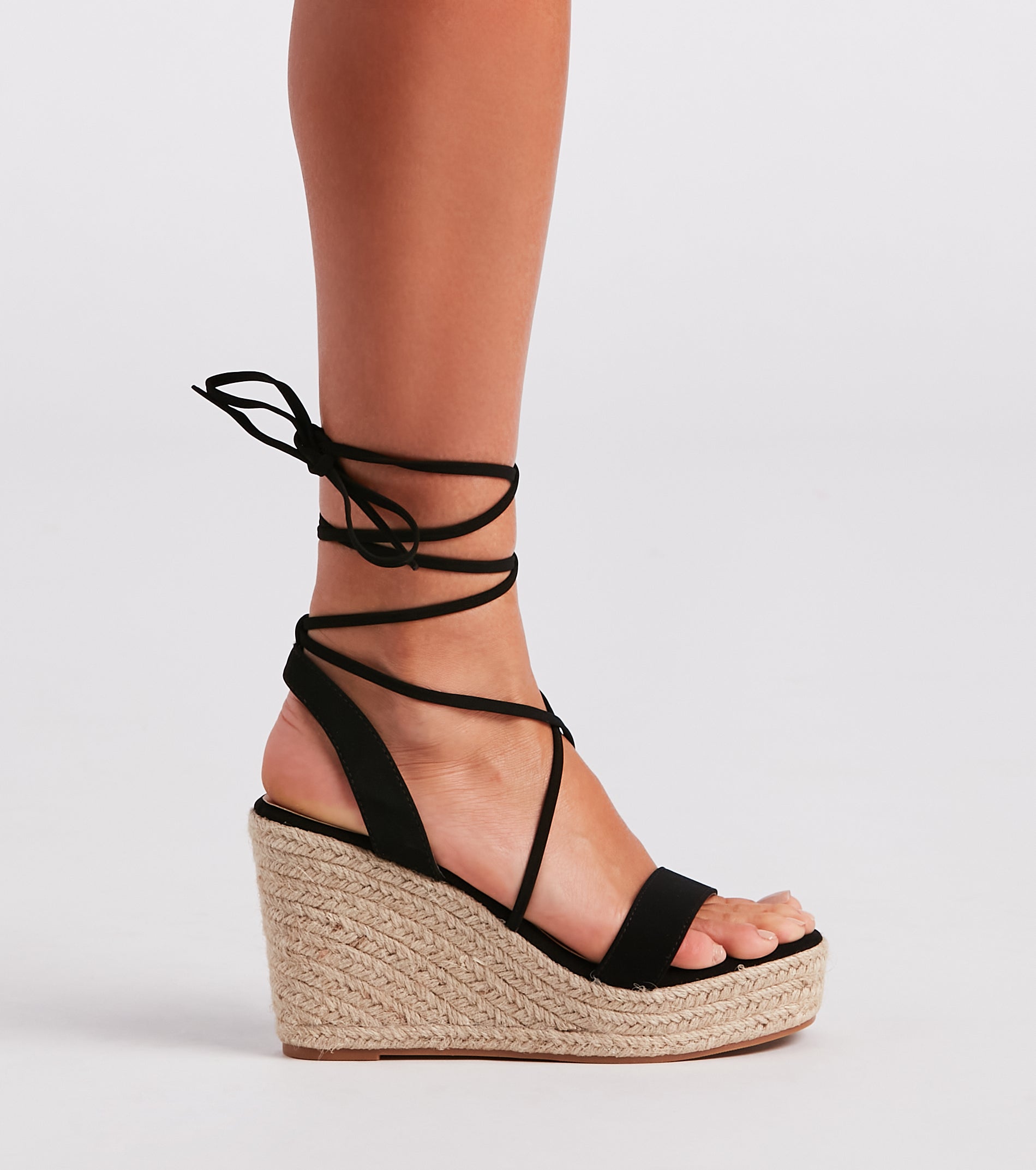 Spring Step Espadrille Lace-Up Wedges