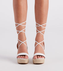Spring Step Espadrille Lace-Up Wedges