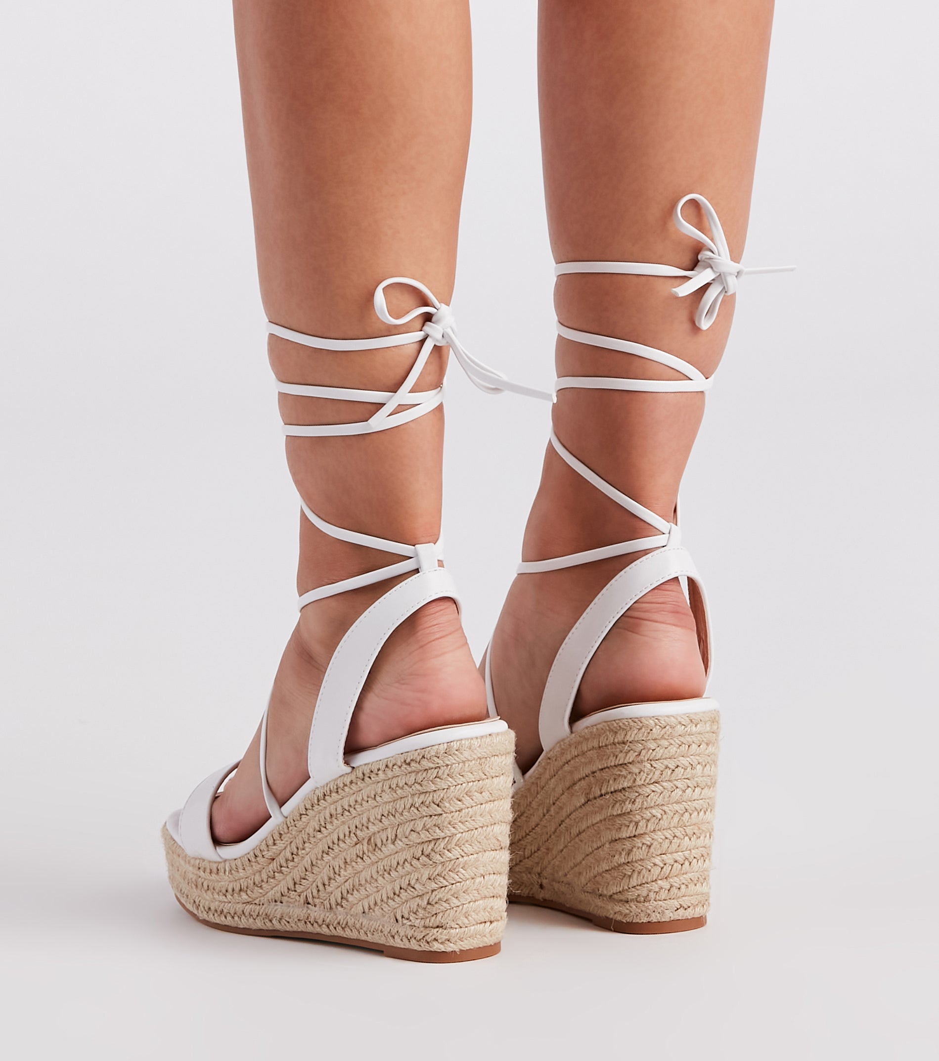 Spring Step Espadrille Lace-Up Wedges