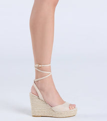 Chase The Sun Lace-Up Espadrille Wedges