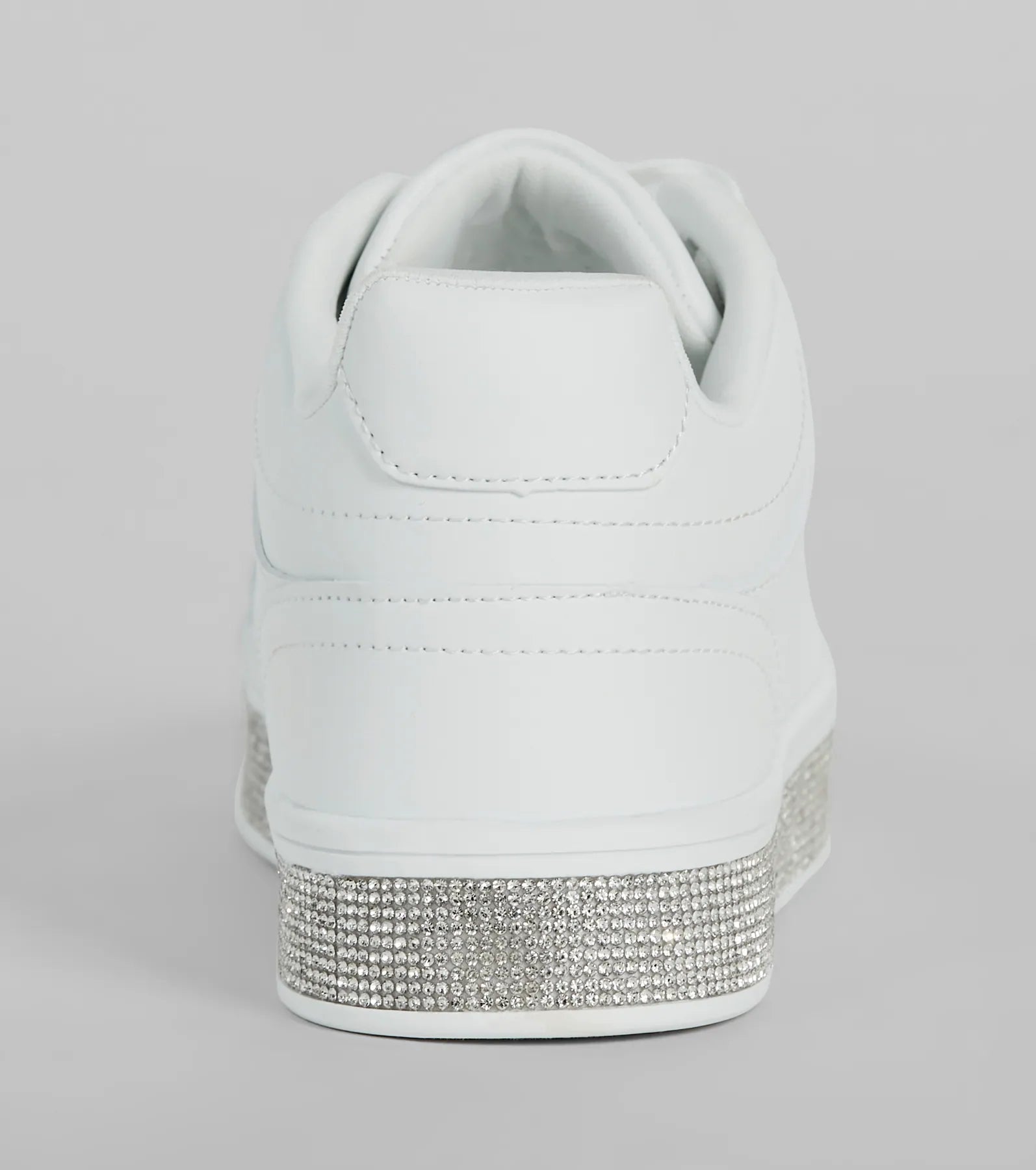 Playful Shimmer Rhinestone Trim Platform Sneakers