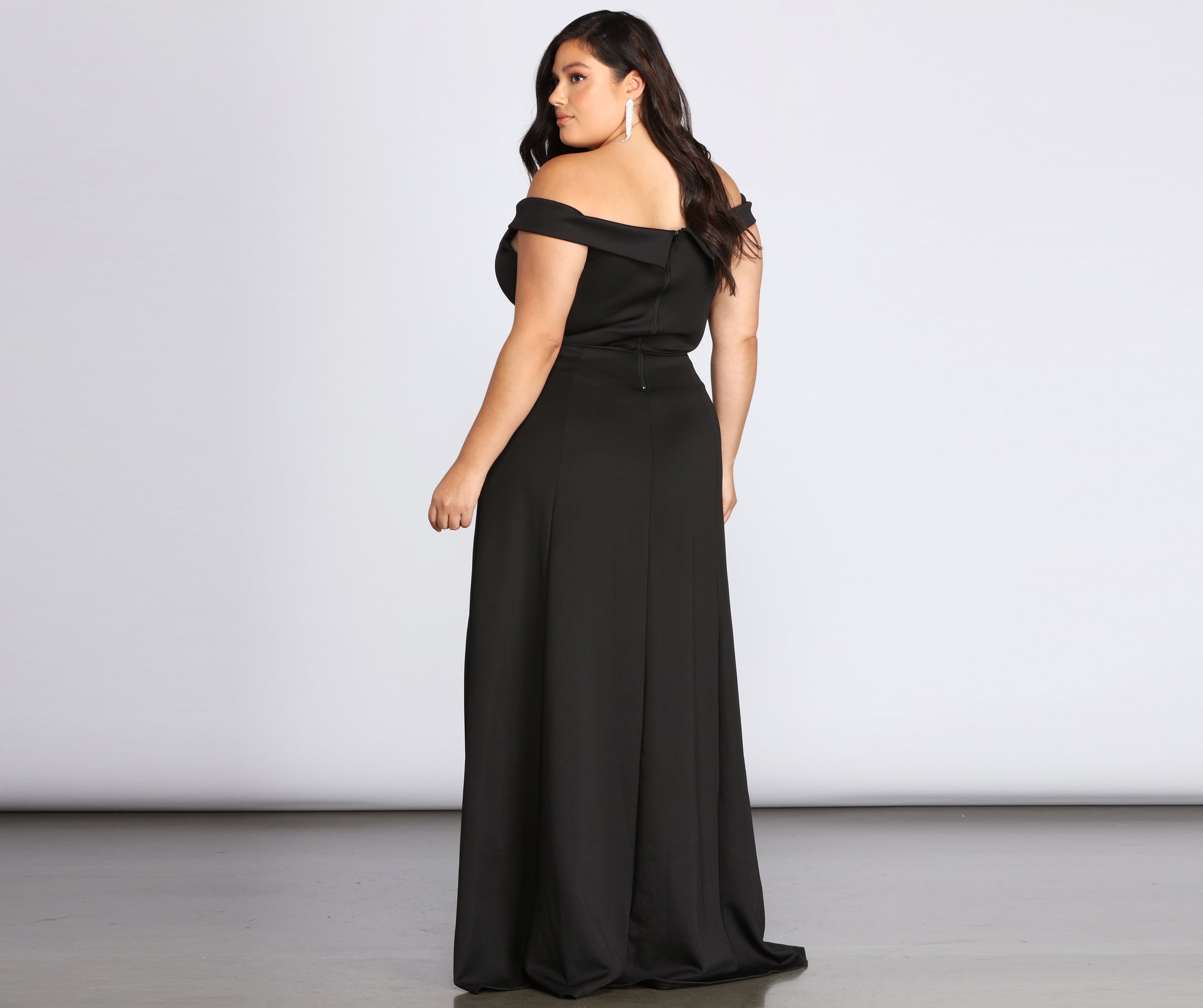 Plus Lucy Formal High Slit Dress