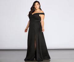 Plus Lucy Formal High Slit Dress