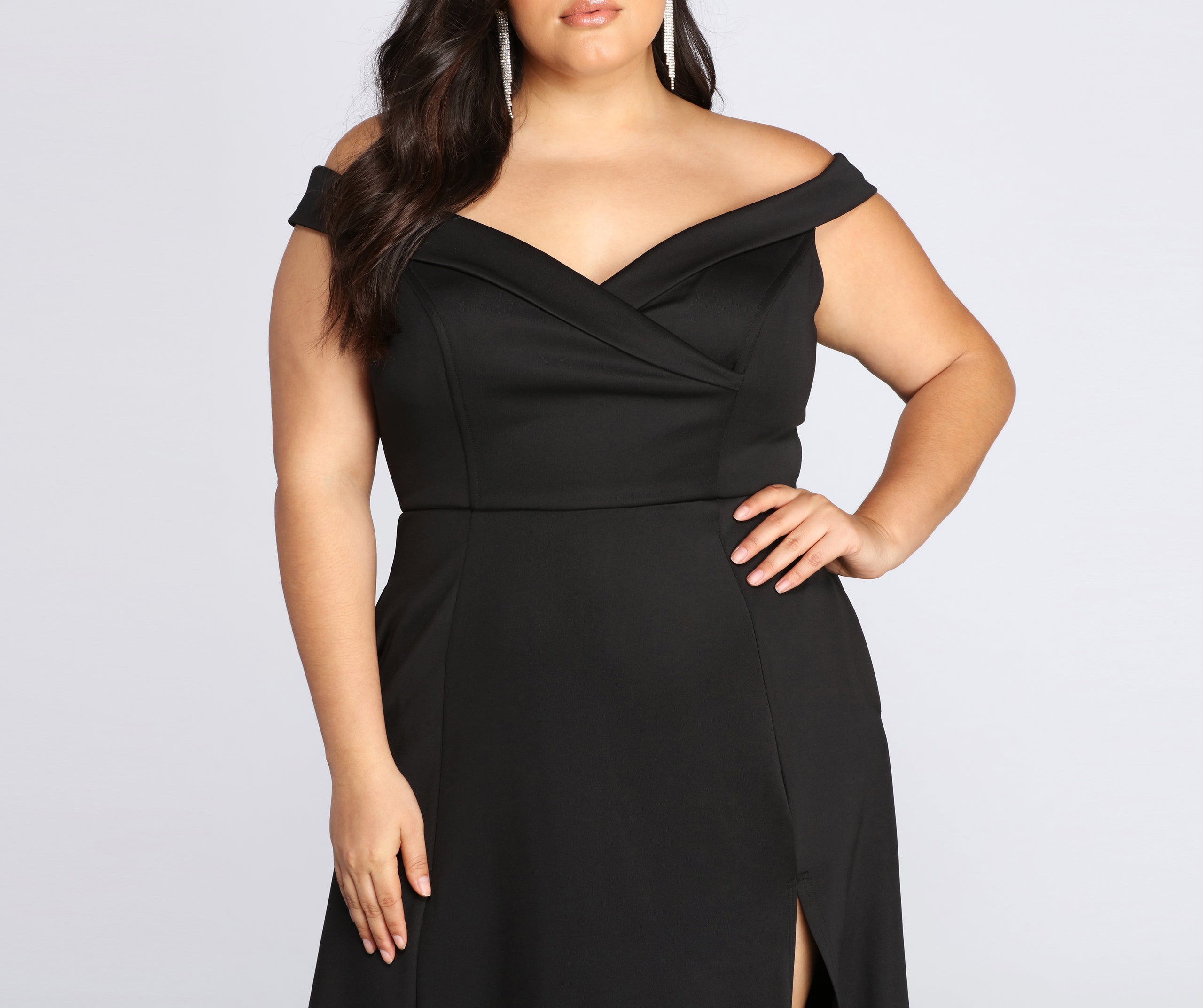 Plus Lucy Formal High Slit Dress