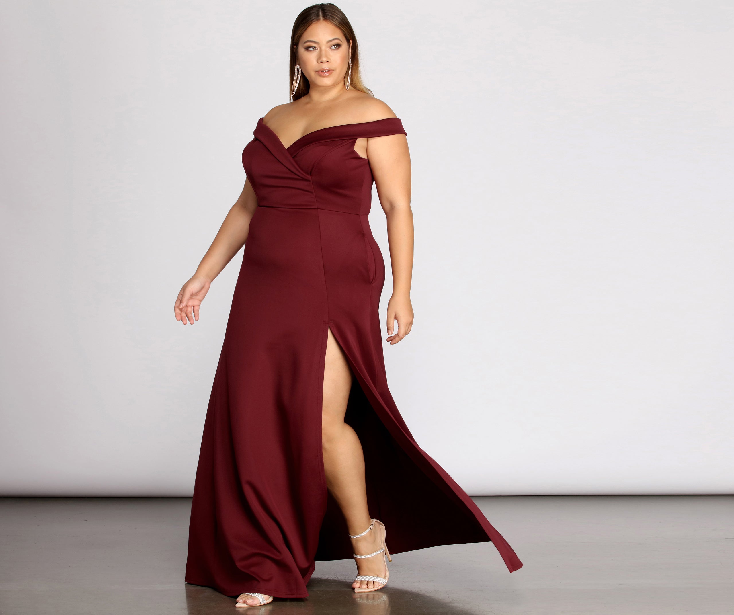 Plus Lucy Formal High Slit Dress