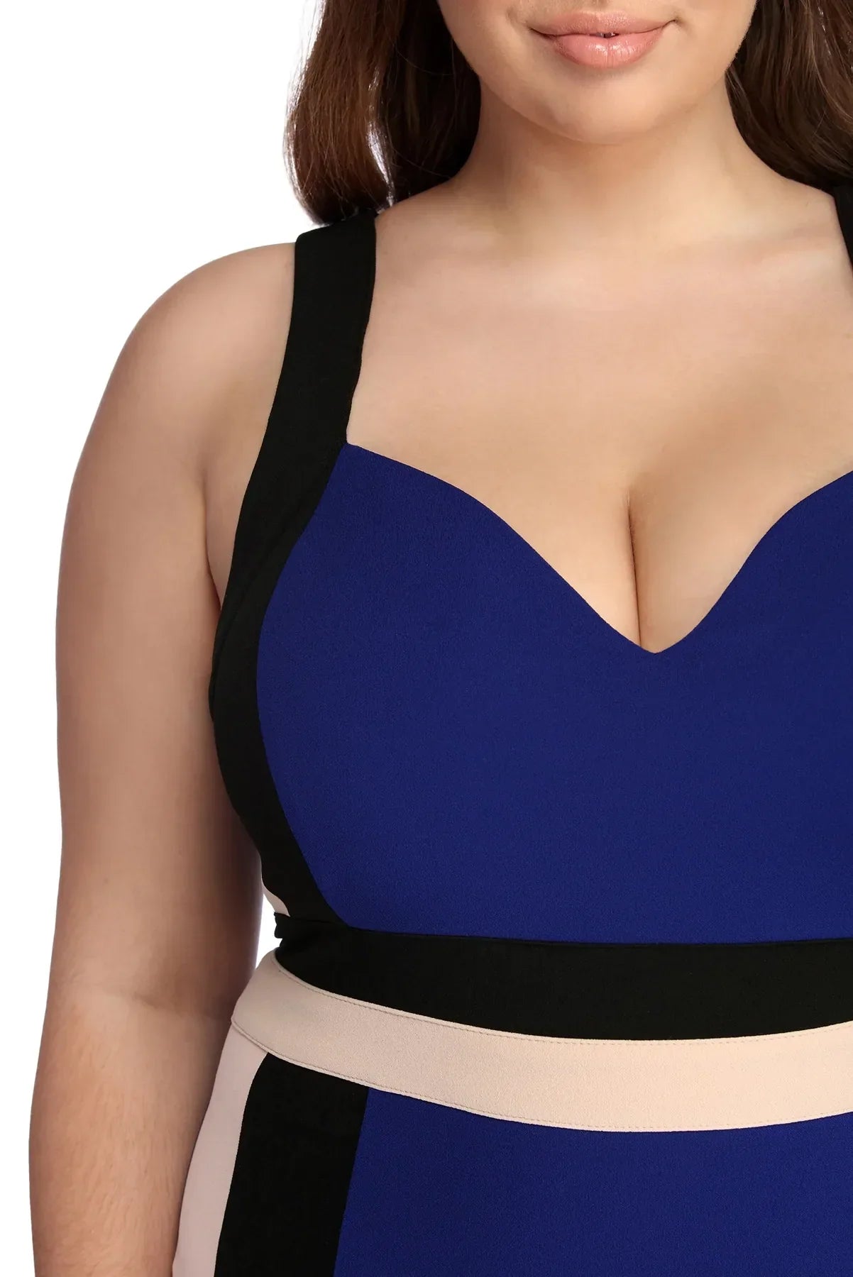 Plus Color Block Midi Dress