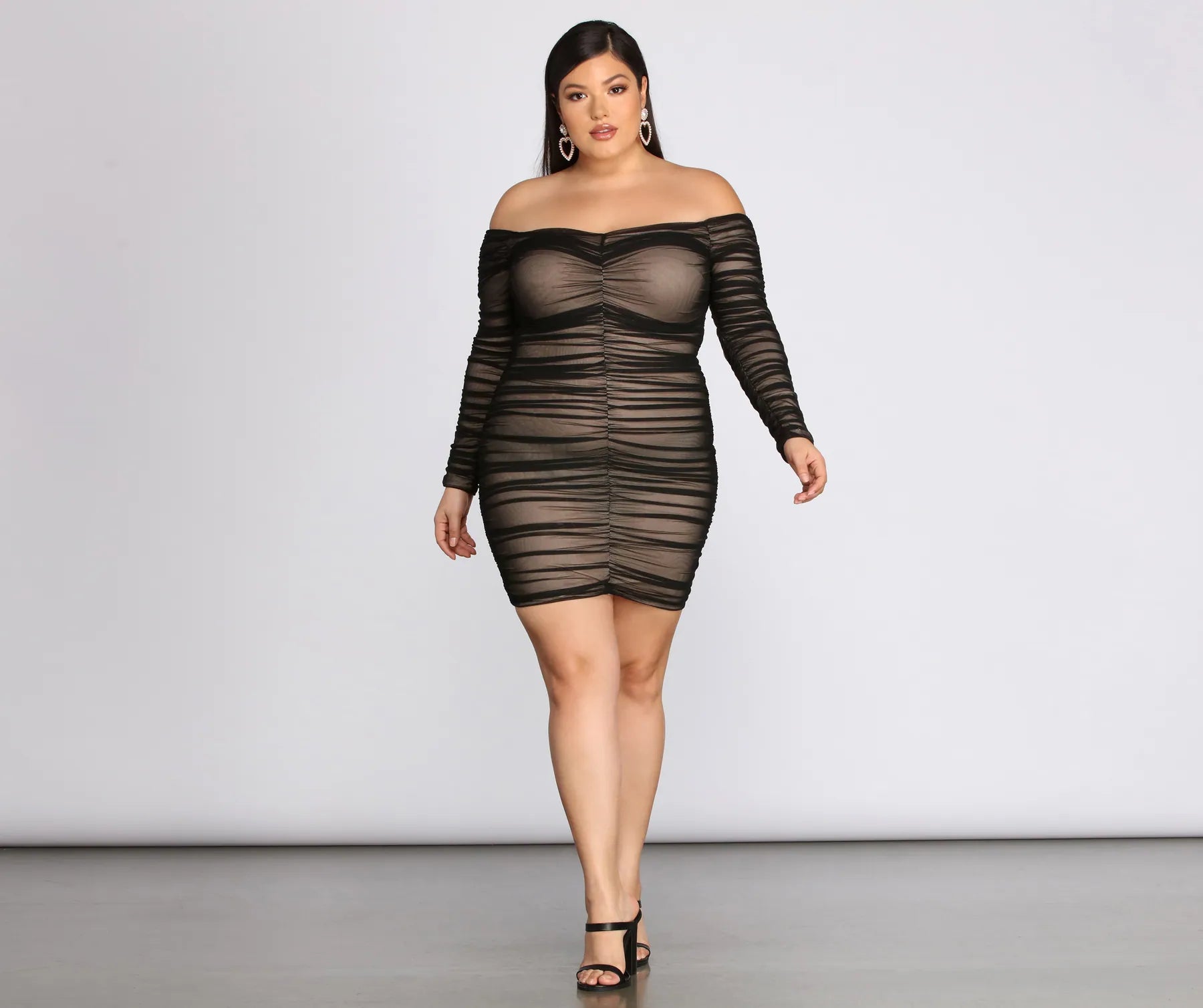 Plus Ruche AF Mini Dress